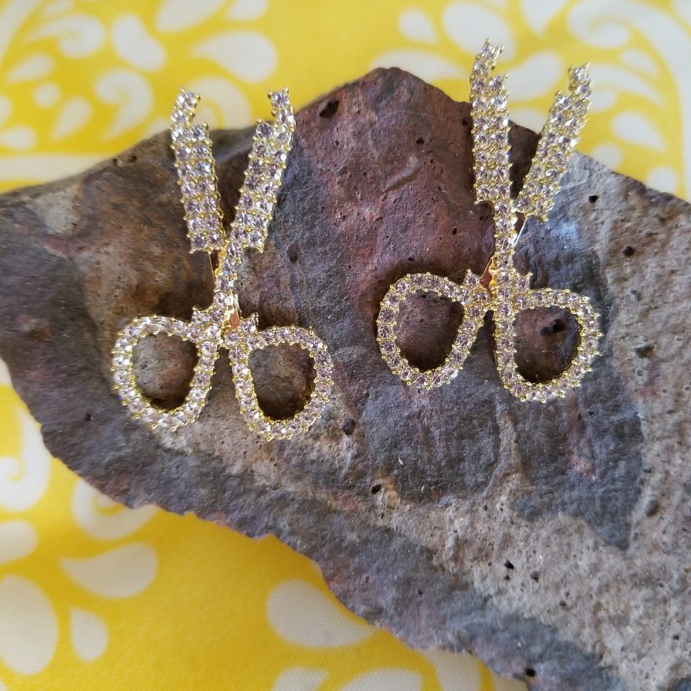 ✂️HAIR STYLIST Cute Earrings Clear Stones - NWOT✂️